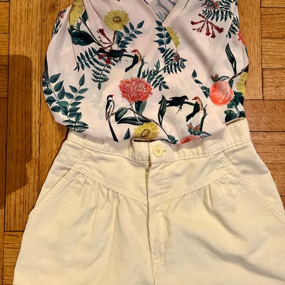 Vintage wrangler sz 8 pale yellow corduroy pleated trousers. - Picture 6 of 9